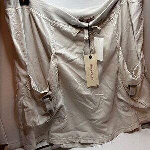 Wearables Skirt Women’s Size 1X color Tan Shirred Art Wear Stretch NWT